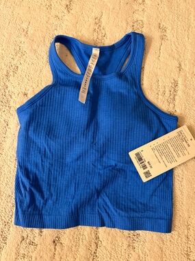 lululemon athletica Ribbed Racerback Crop Tank Top - Blue